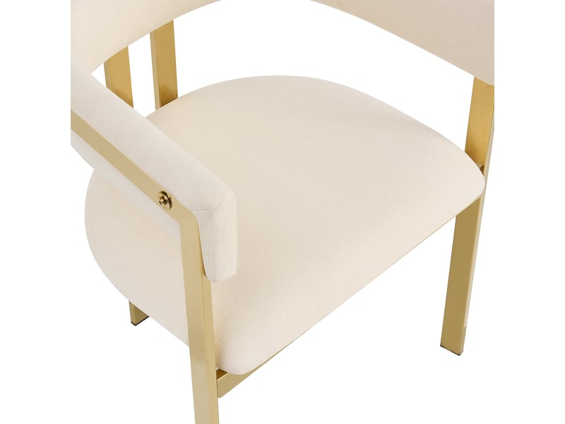  Lot de 6 chaises de salle à manger,60x50x76 cm,chenille,beige et doré  - Conforama E