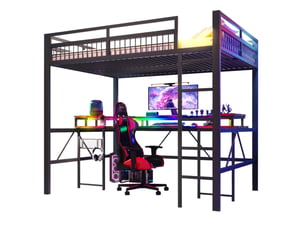 Lit mezzanine 140x200 cm MEUBLIV coloris noir