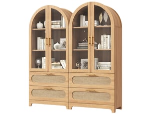 Vitrine coloris bois clair 3 étagère(s) MODFU  - 80 cmx175 cm