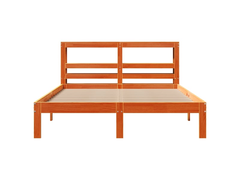  Lit double- lit adulte -  cadre de lit sans matelas  marron 120x190cm bois pin massif  - Conforama C