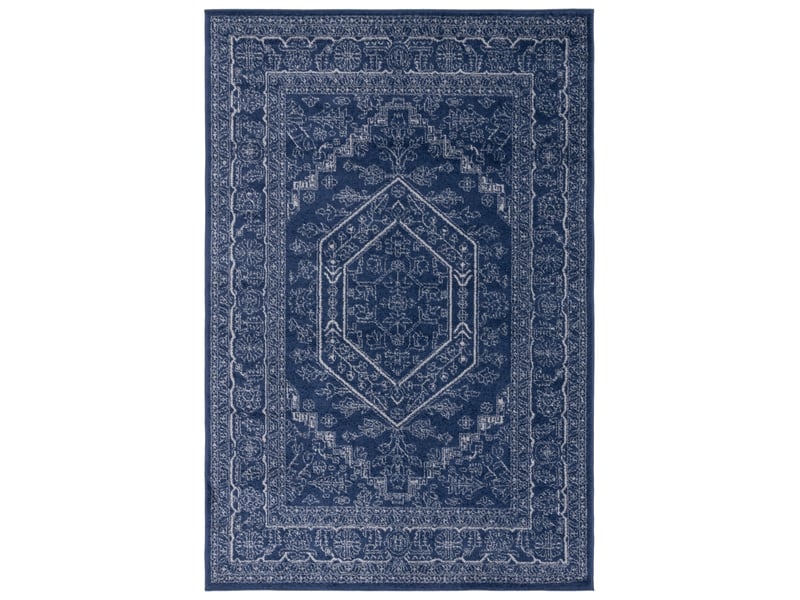  Tapis médaillon en polypropylène bleublanc, 183 x 244 cm  - Conforama A