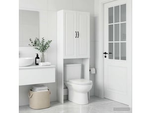 Armoire de toilette, meuble de toilette utrecht blanc 66x25.5x190 cm