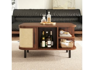 Table basse forme atypique coloris bois foncé STILVORA  - 60 cmx80 cm