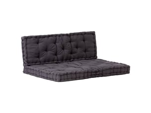 Coussins de palette canapé de sol dossier assise en coton noir dec021323