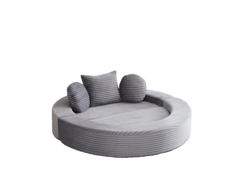  Canapé-lit tcqpz 4-en-1 convertible 1 place velours côtelé gris  - Conforama D