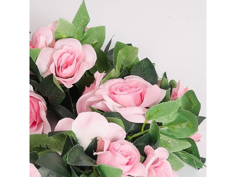  Guirlandes de roses artificielles, 4 pièces (70 cm), guirlandes de fleurs artificielles en soie pour la maison, le bureau, le jardin, la décoration (rose)  - Conforama C