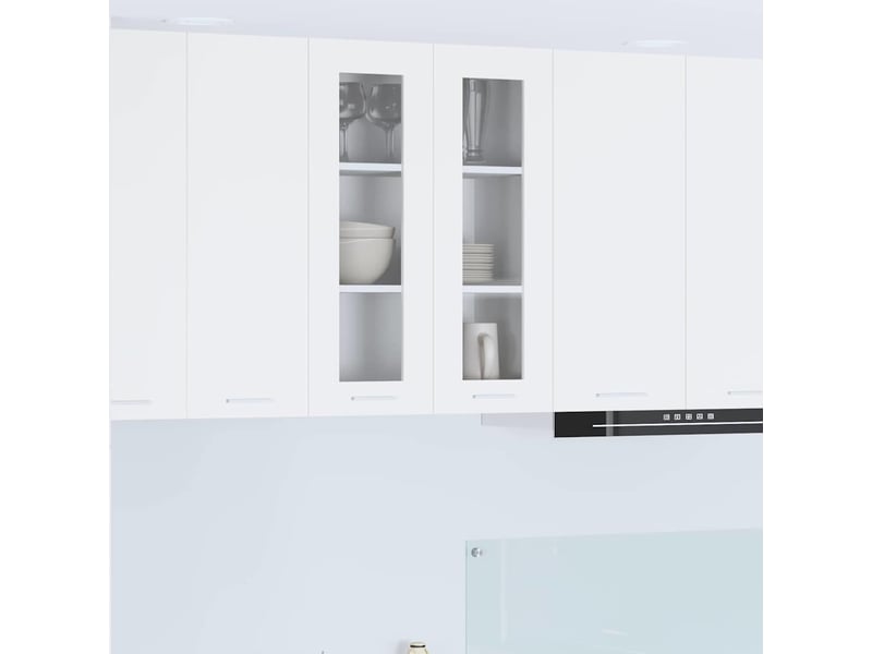 Meuble de rangement cuisine, armoire suspendue blanc 60x31x80cm bois d'ingénierie shl9518 - Conforama B
