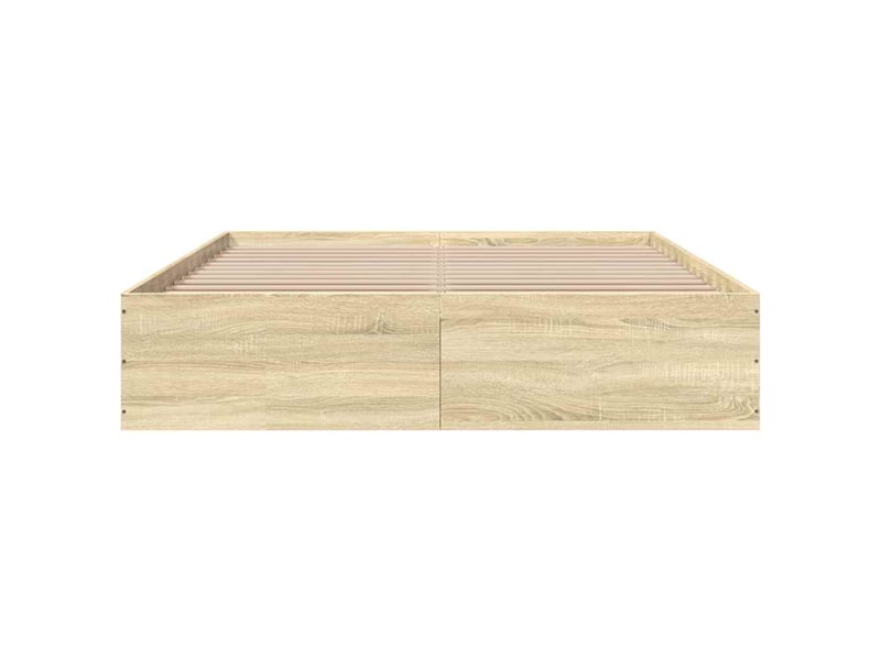  Lit double- lit adulte -  cadre de lit sans matelas chêne sonoma 150x200 cm  - Conforama C