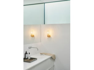 Applique murale intérieur, salle de bain verre décoratif, à motifs, tutan en verre et métal doré, ip44, nordlux