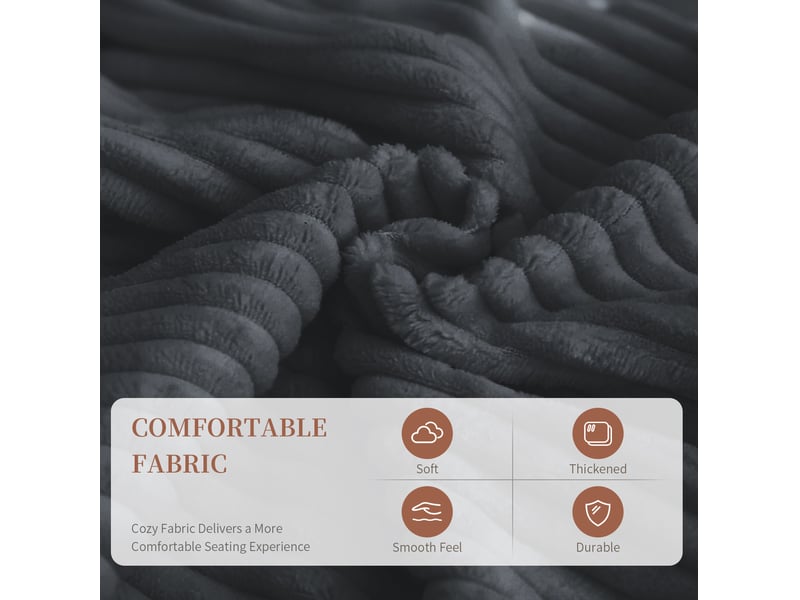 Fauteuil pouf convertible 1 place pliable avec rangement intégré et franges en flanelle gris 87 × 86 × 40 cm - Conforama D