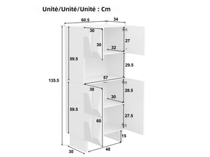 Meuble tv coloris blanc 180 cm evarich