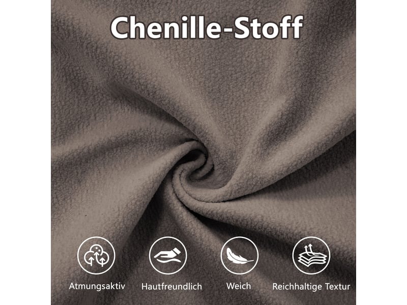  Canapé d'angle modulable en l 313x145cm, canapé salon profond avec ottoman, tissu chenille marron, design contemporain  - Conforama W