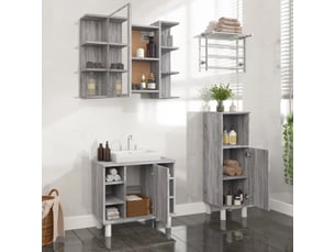 Ensemble d'armoires de salle de bain 3 pcs sonoma gris cf63013