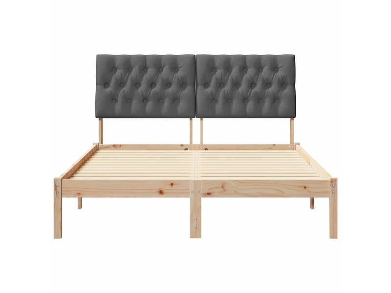  Lit double- lit adulte -  cadre de lit avec tête de lit rembourrée marron 135 x 190 cm  - Conforama D
