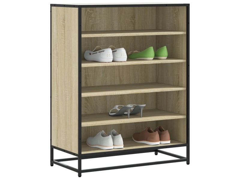  Meuble à chaussure, armoire à chaussures chêne sonoma bois d'ingénierie et métal shl9927  - Conforama B