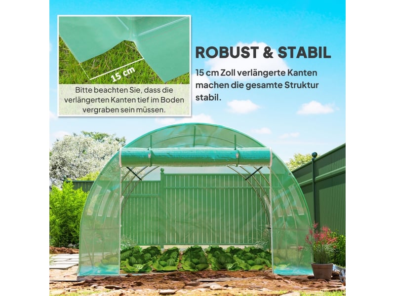 Bâche de remplacement pour serre - transparent - résistant aux intempéries - fenêtres enroulables 400x300x200cm - Conforama E