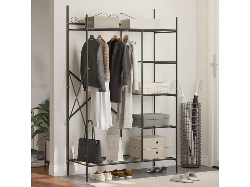  Armoire ouverte avec étagère noir 104,5x45x172 cm acier  - Conforama D