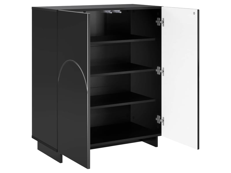  Meuble à chaussures, armoire à chaussures 73x38x87,5 cm bois d'ingénierie noir shl7676  - Conforama C