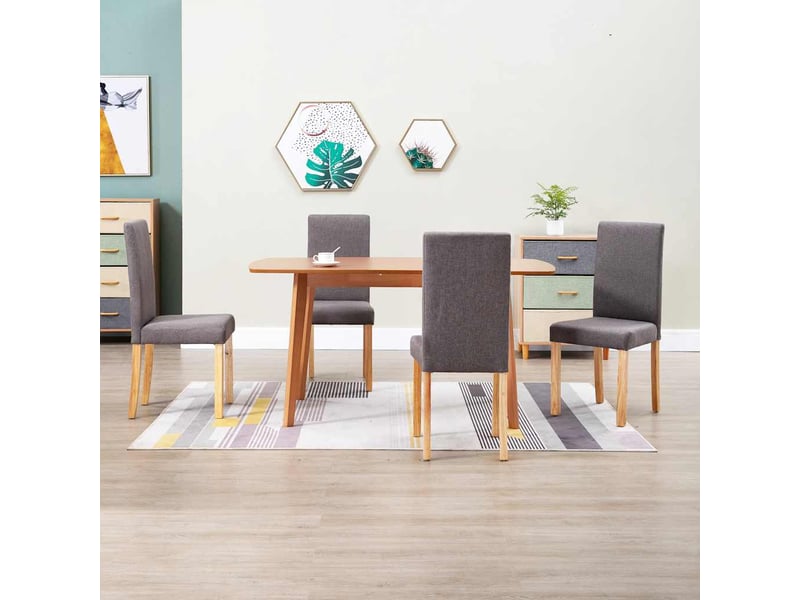  Vidaxl chaises à manger lot de 4 taupe tissu  - Conforama B