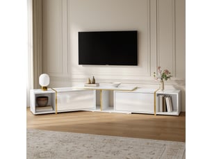 Meuble tv coloris blanc 275 cm   