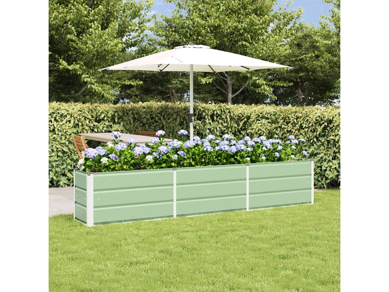 Jardinière - bac à fleurs vert 240 x 40 x 45 cm acier - Conforama B