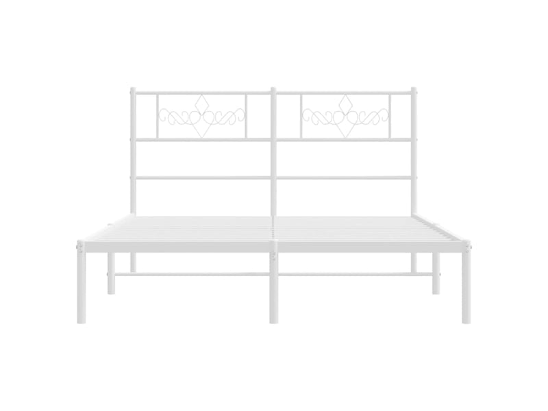  Lit double- lit adulte -  cadre de lit métal sans matelas et tête de lit blanc 120x190 cm  - Conforama D