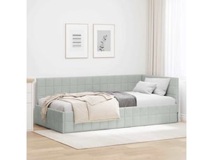 Lit simple 90x190 cm <strong></strong>  <strong></strong> coloris gris
