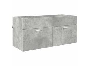 Armoire d'évier, meuble de rangement gris béton bois d'ingénierie