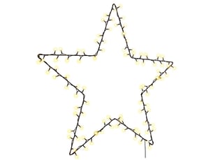 Lumières de noël silhouette d'étoile 115 led blanc chaud