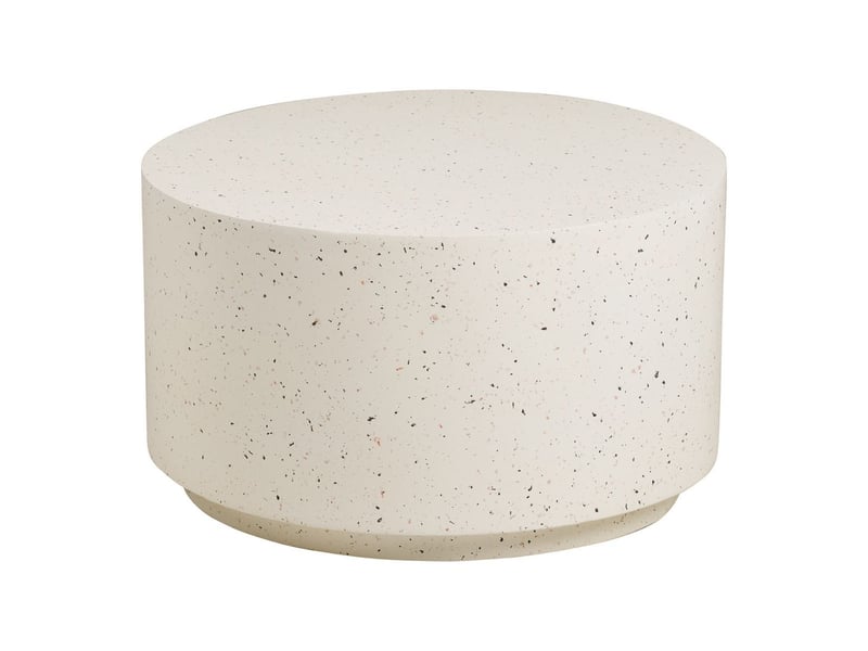  Table basse ronde en fibre d'argile blanche et aspect terrazzo - fibralys FIBRALYS - Conforama A