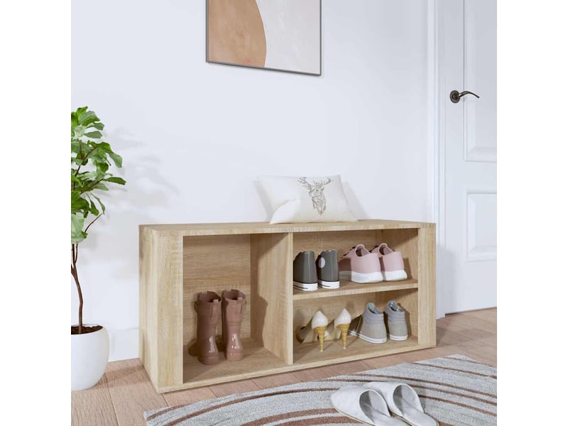  Meuble à chaussure | armoire à chaussures chêne sonoma 100x35x45cm bois d'ingénierie  - Conforama B