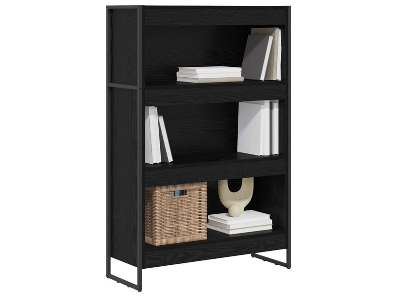  Bibliothèque, armoire à livres 80 x 30 x 121 cm bois d'ingénierie chêne noir  - Conforama C