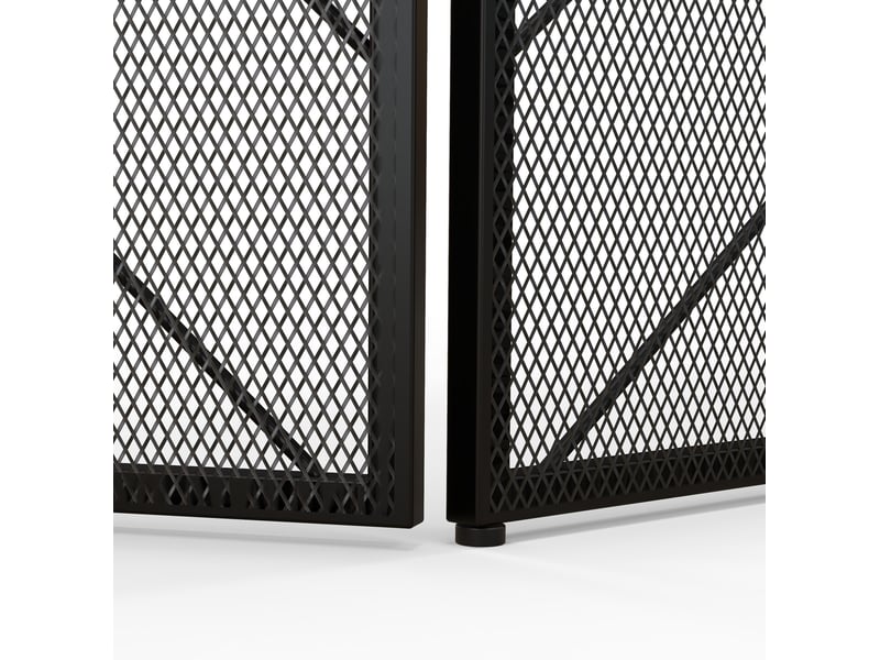  Pare-feu cheminée pliable 3 panneaux 135 x 85 cm acier noir homvra  - Conforama E
