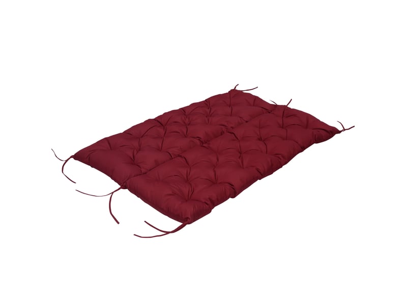  Coussin de banquette 3 places 150 x 98 x 8 cm rouge en polyester, dossier et six liens de fixation  - Conforama E