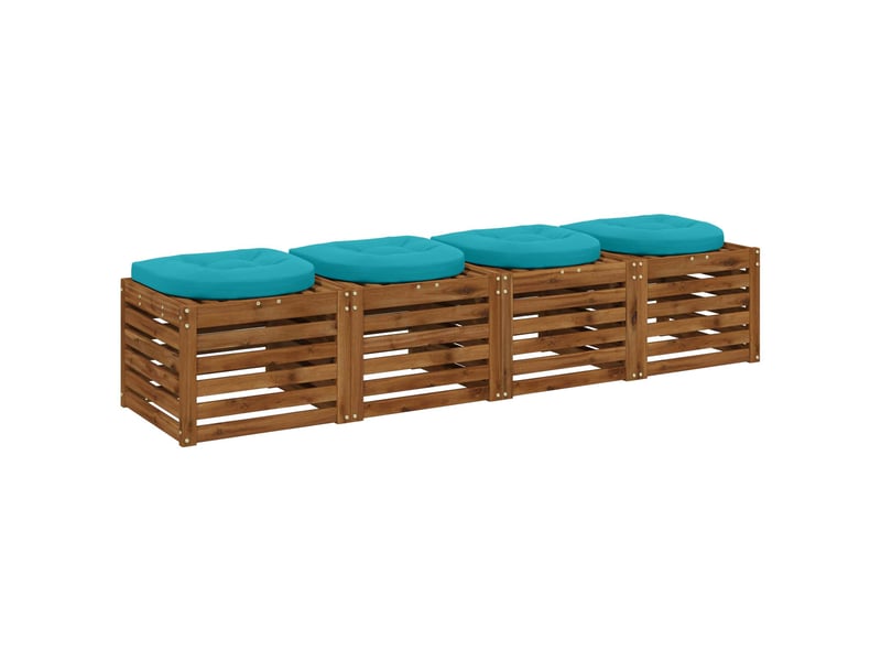  Lot de 4 coussins de siège, coussins d'assise 100 % polyester turquoise cf60093  - Conforama C