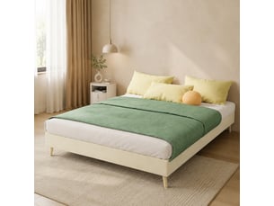 Lit 2 places 140x200 cm <strong>HAUSS SPOLE</strong> <strong></strong> coloris beige