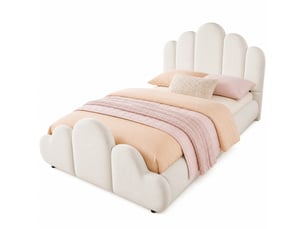 Lit simple 90x200 cm <strong>MODENVIE</strong>  <strong></strong> coloris beige