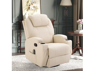 Fauteuil relax électrique WISHDOR Assise Cuir / Caisse PU blanc