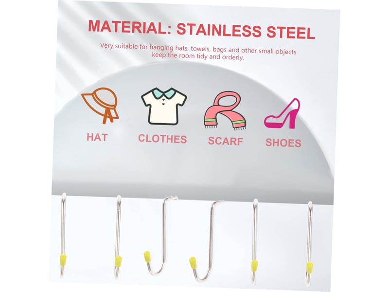 Ces quatre crochets en s à double tête sont fabriqués en acier inoxydable et conviennent à des endroits tels que les salles de bains et les cuisines, gris - réf. Szpb845097jjzj - Conforama E