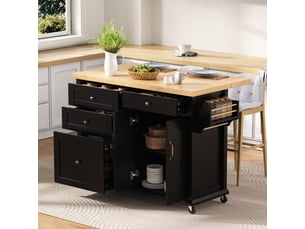 Desserte 2 portes 4 tiroirs coloris noir mdf