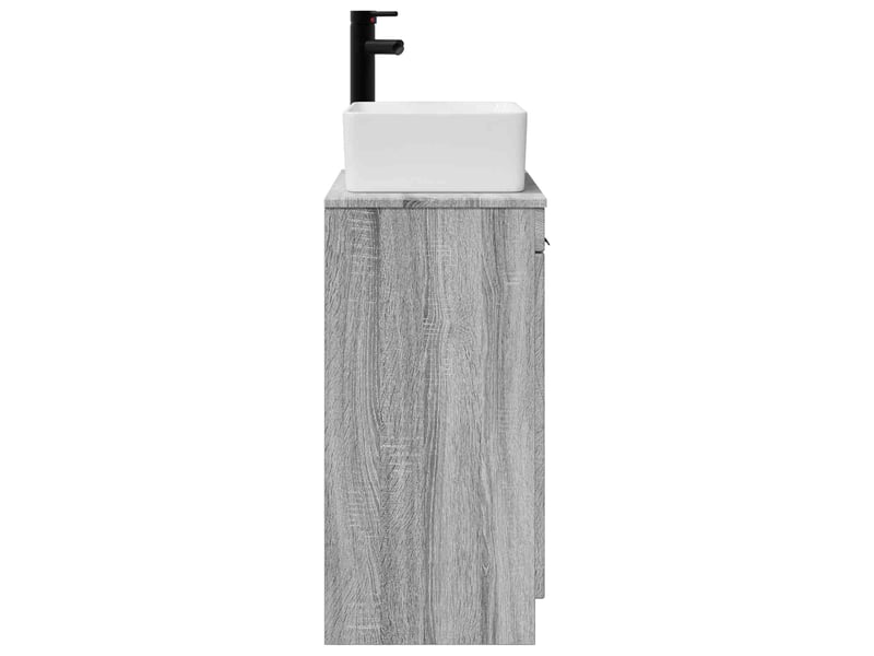 Meuble salle de bain avec évier, meuble de rangement sonoma gris 54x35x83 cm shl3003 - Conforama E