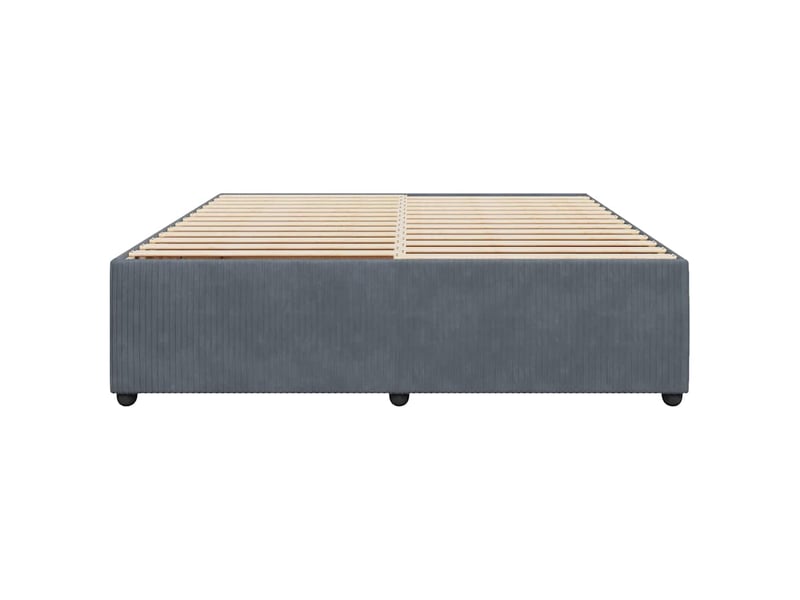 Lit double- lit adulte -  cadre de lit sans matelas gris foncé 200x200 cm velours  - Conforama C