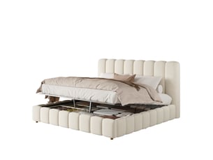 Lit coffre 160x200 cm <strong>WISHDOR</strong> <strong></strong> coloris beige