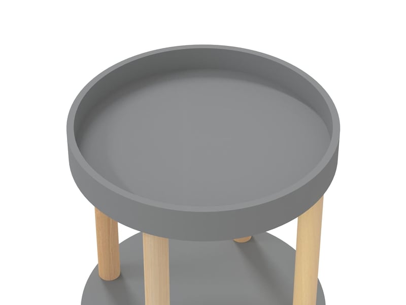  Desserte de cuisine, chariot à 3 niveaux gris 38x38x82 cm bois d'ingénierie et pin  - Conforama E