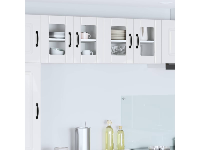  Meuble mural de cuisine, cabinet en verre mural blanc brillant 60x31x40cm shl8837  - Conforama B