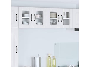 Meuble mural de cuisine, cabinet en verre mural blanc brillant 60x31x40cm shl8837