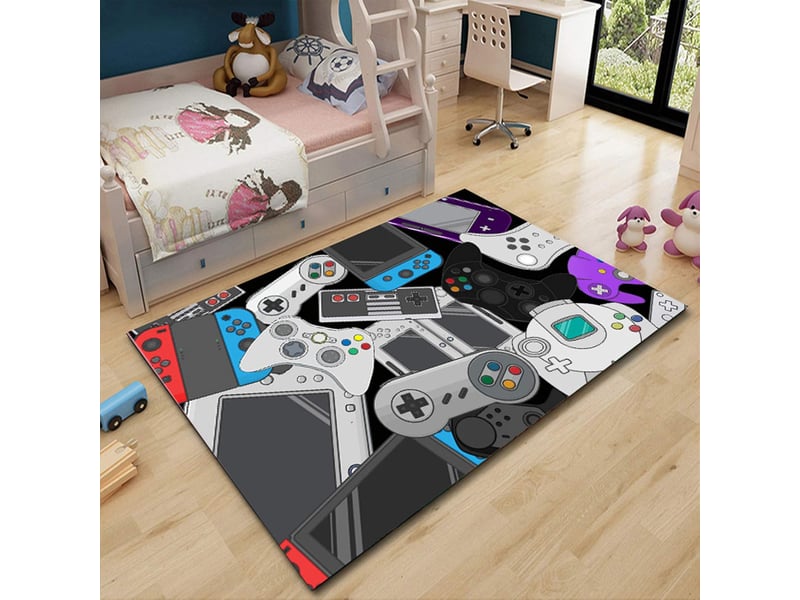  Tapis gamer 3d avec manette – 120x160 cm, tapis salon ou chambre, style geek, lavable et antidérapant  - Conforama A