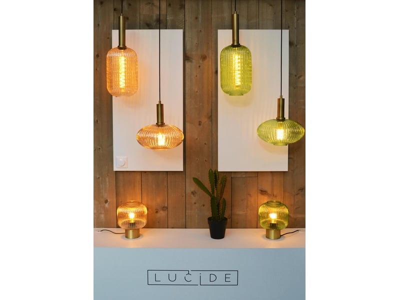 Lampe de table diam. 20 cm 1xe27 40w ambre -lucide - maloto  - Conforama C