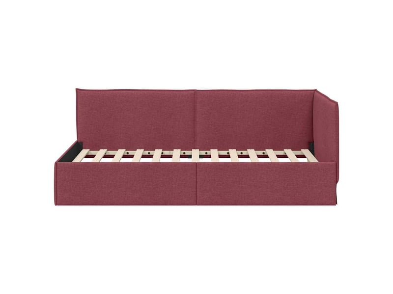  Lit simple- lit adulte -  cadre de lit d'angle bordeaux 100 x 200 cm tissu  - Conforama D