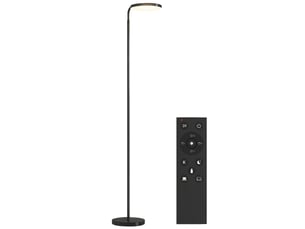 Lampadaire led 41x25x166-177 cm avec télécommande magnétique, tête rotative, noir